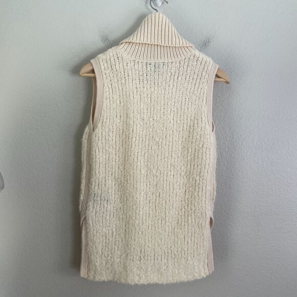 Rag & Bone Womens XXS Adele Ivory Wool Blend Turtleneck Sleeveless Sweater - Picture 11 of 11